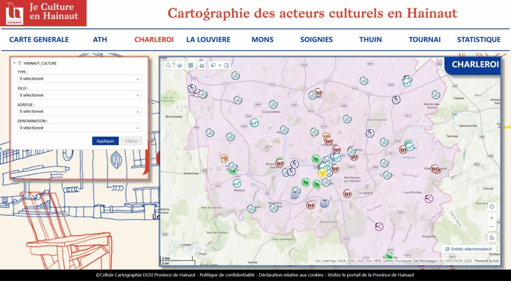 Capture d'écran du site "Je Culture en Hainaut"